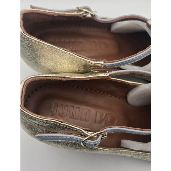 Julia Bo Metallic Gold Mary Janes Size 41/ US 10 - Picture 7 of 12